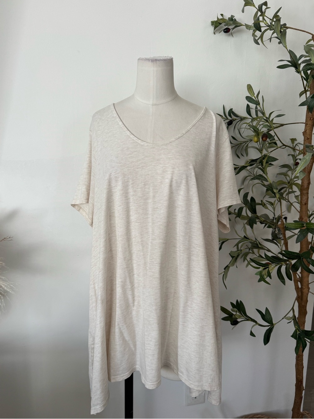 Pure Jill J.Jill 100% Pima Cotton Oversized Tunic Top Cream XL
